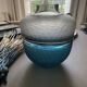 Vase style Lalique tons bleus