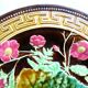 Slurry plate Choisy le Roi: Leaves and flowers bound by a ribbon