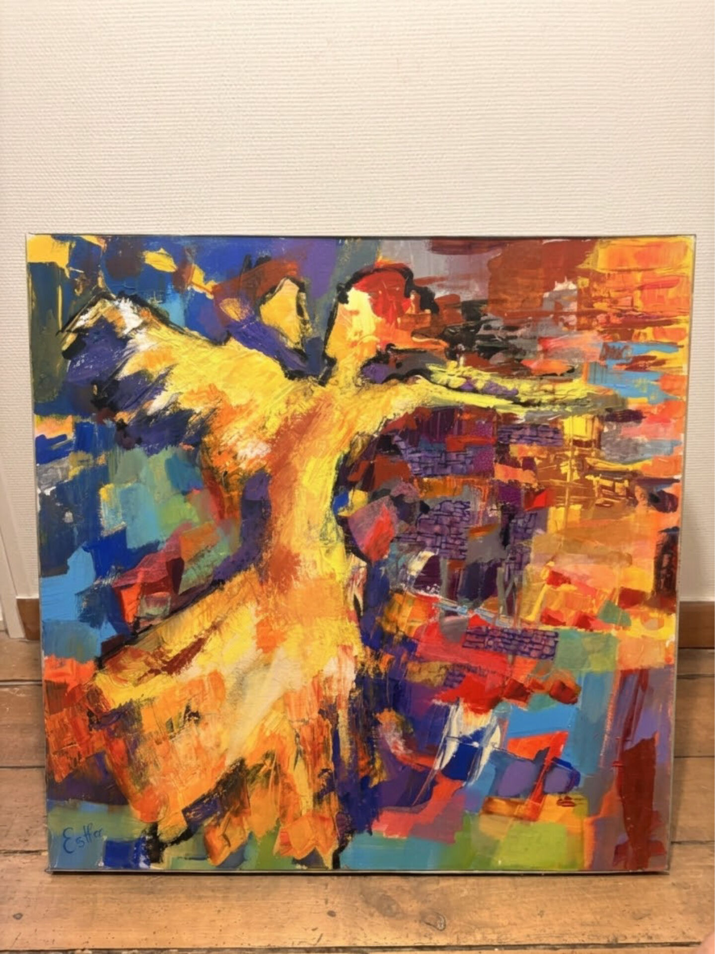 Oil Painting Canvas Deloison Caen Abstract Modern Dancer Woman