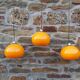 Lot de 3 suspensions orange vintage, années 70