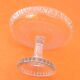 Coupe sur pied verre transparent décor festonné pied douche années 1930