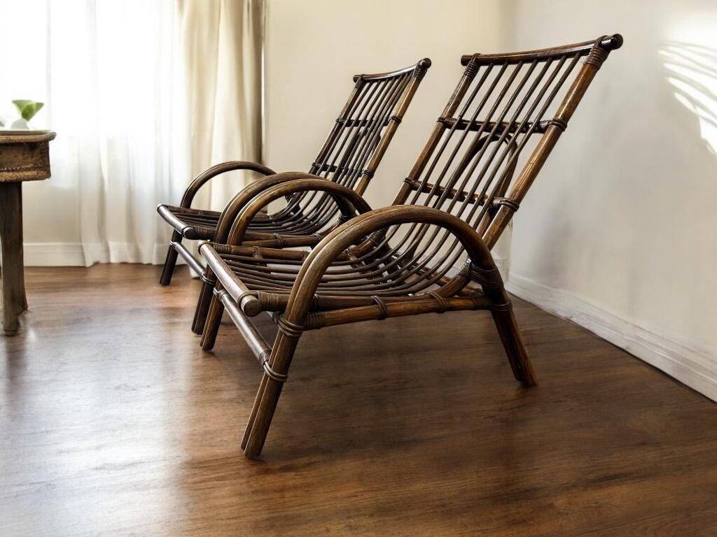 2 fauteuils vintage en rotin