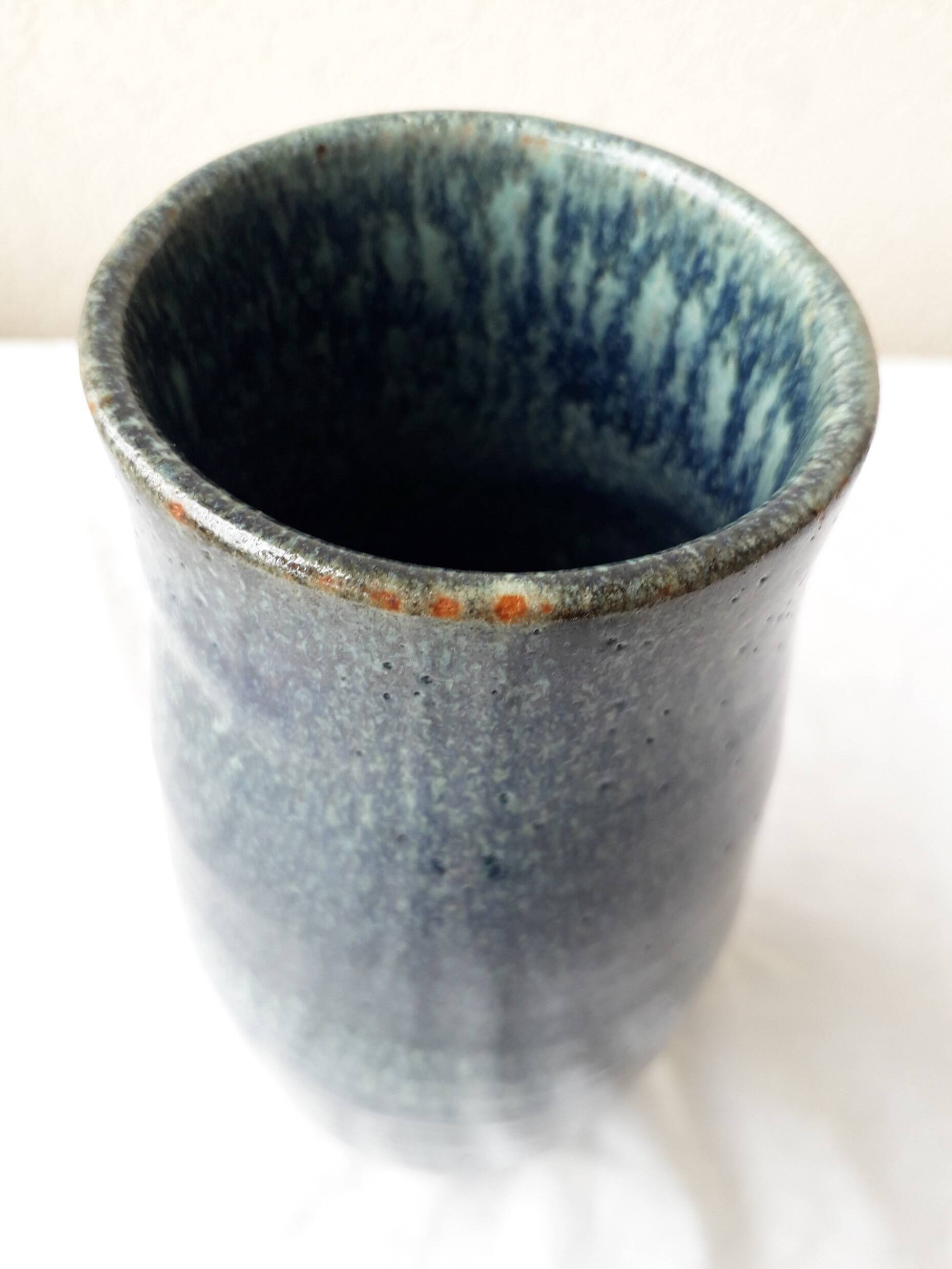 Blue stoneware vase