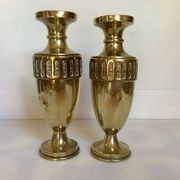 Pair of brass vases