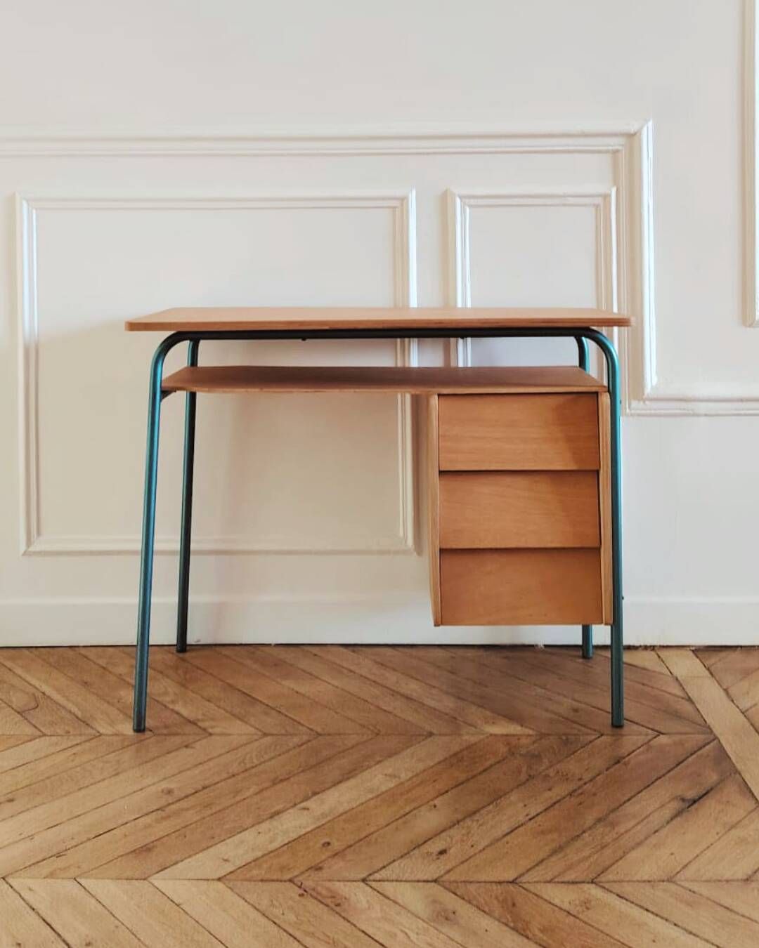 Renovated vintage children's desk, Scandinavian style, 1950s-60s.