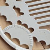 White glazed cast iron trifle