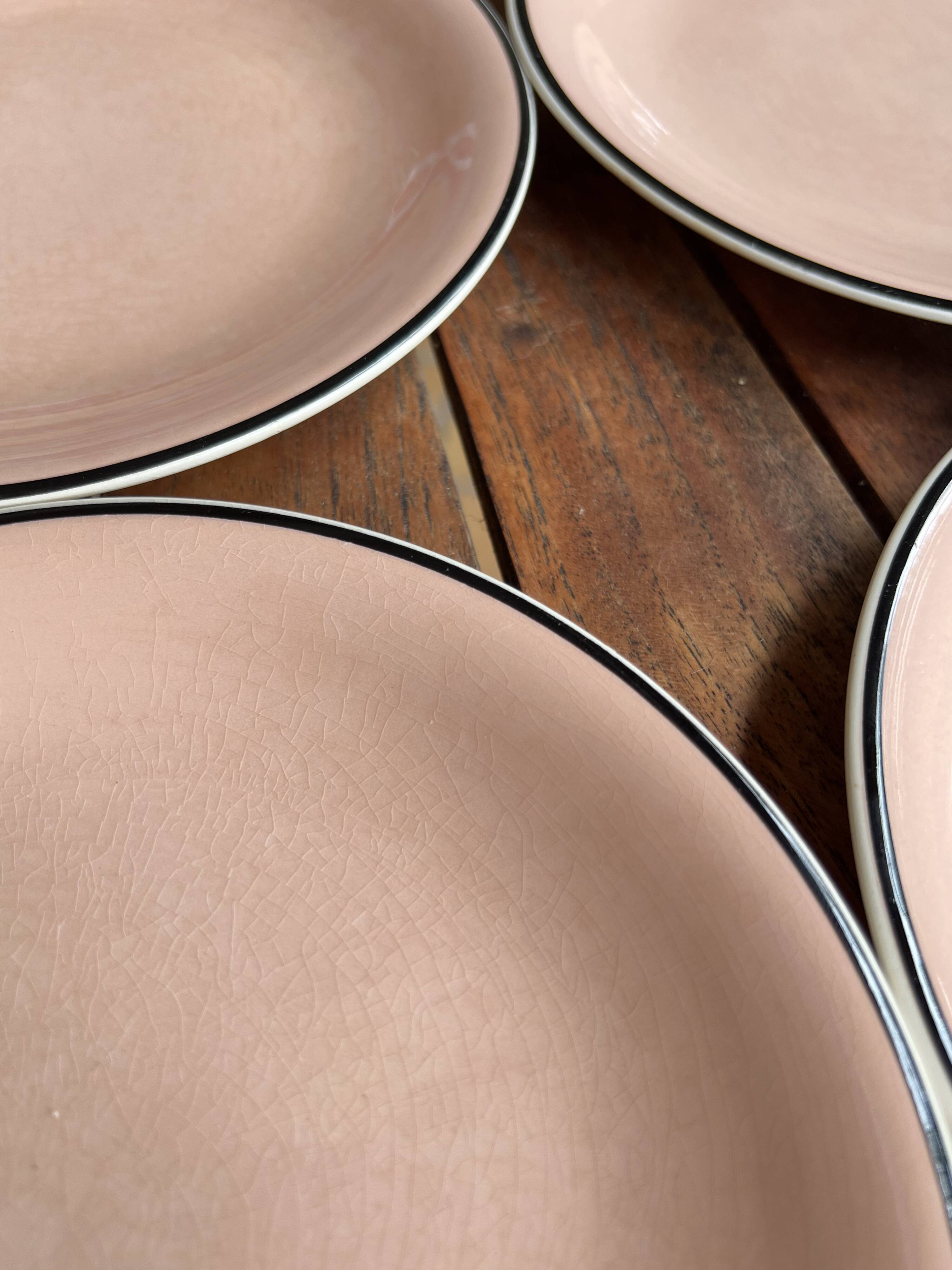 4 Villeroy & Boch vintage pink dessert plates