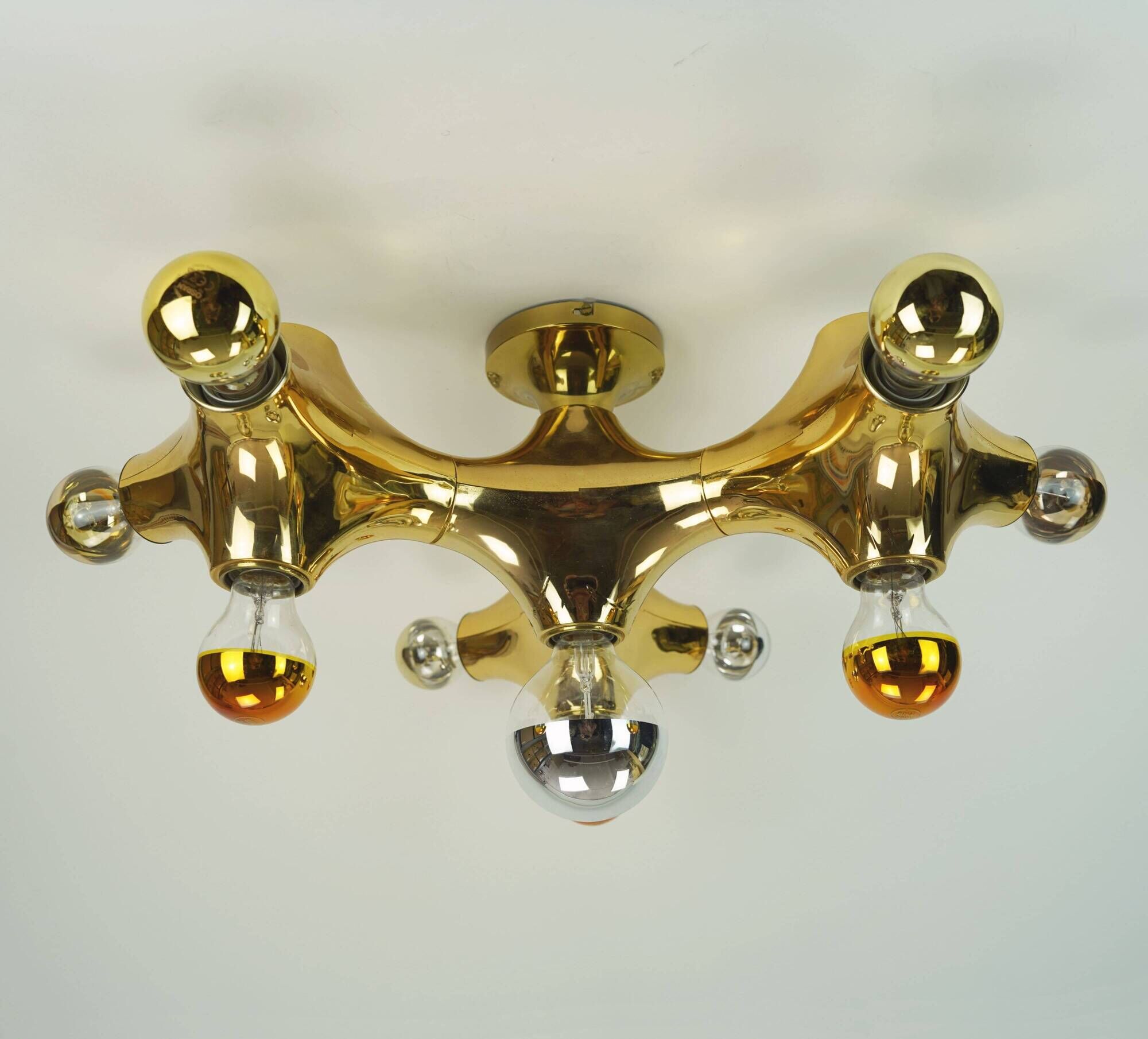 cosack gemini space age CEILING LIGHT - gold-colored - sputnik - 1970s