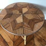Round rattan coffee table
