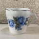 Coffee service in white porcelain pattern pink blue art deco