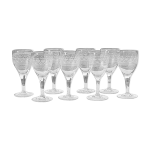 8 verres à eau anciens
