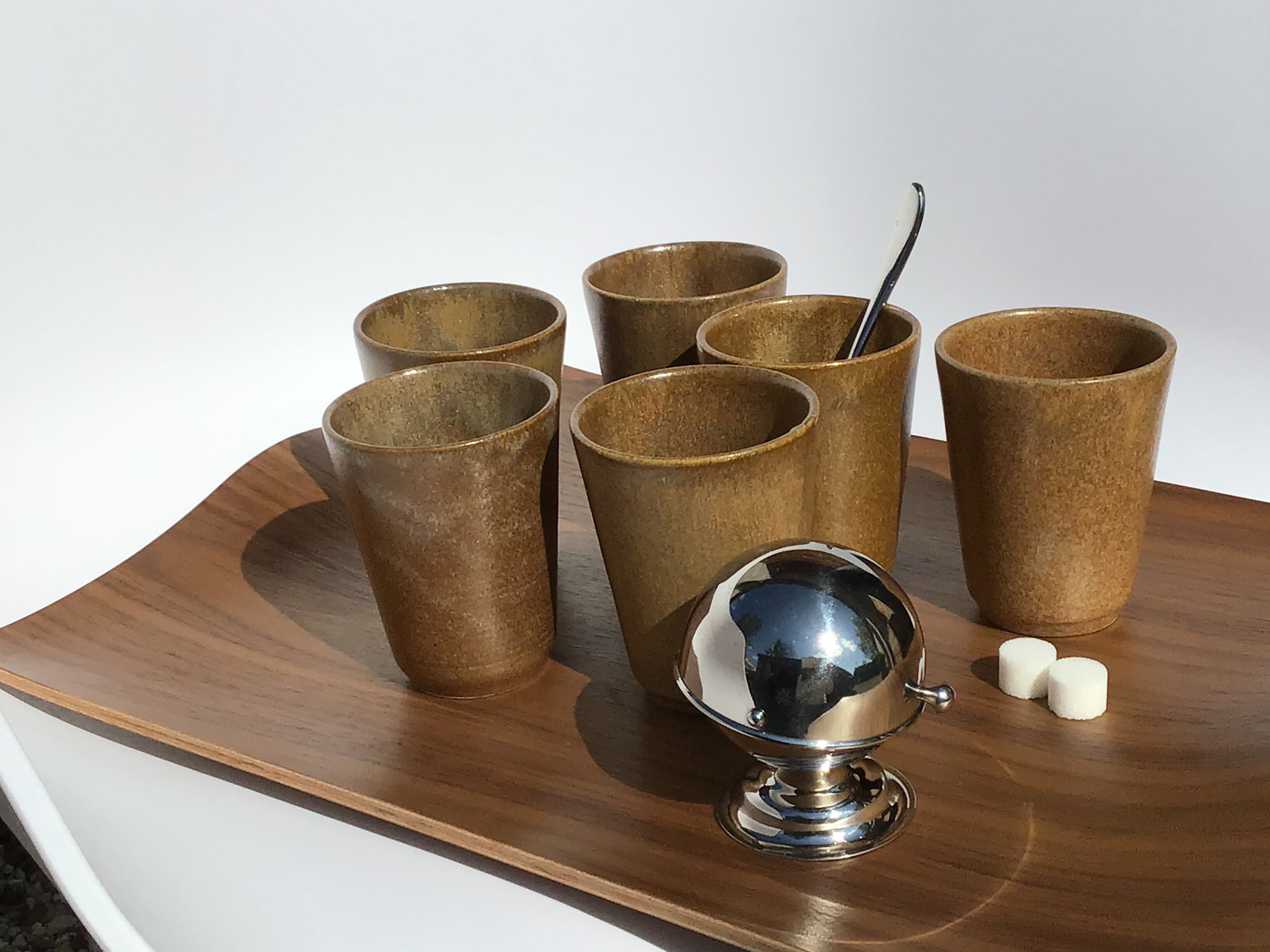 6 vintage digoin sandstone cups