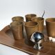 6 tasses grès digoin vintage