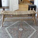 Rattan teak bench