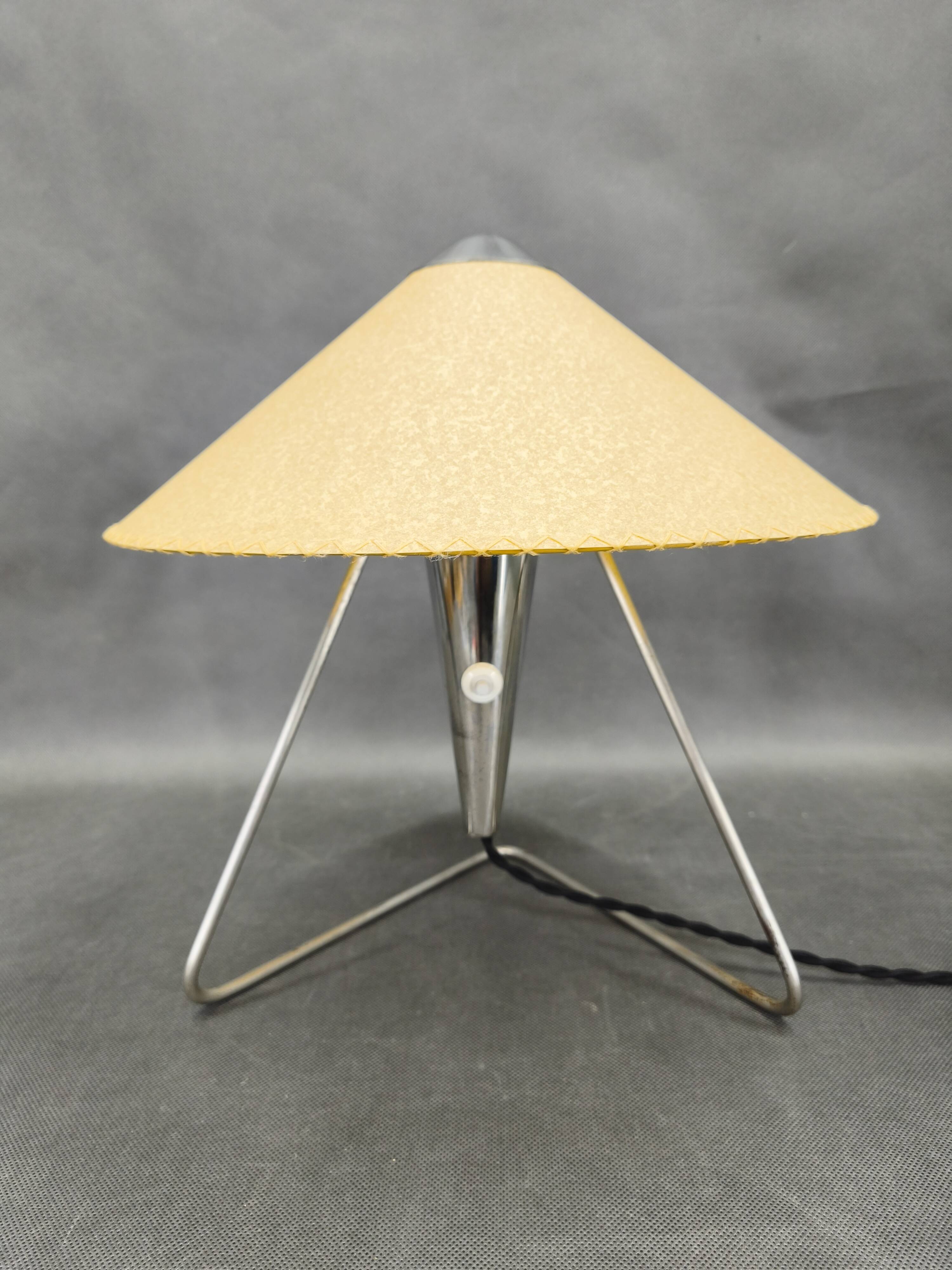 Helena Frantova Table Lamp 1960s Chrome Paper Shade