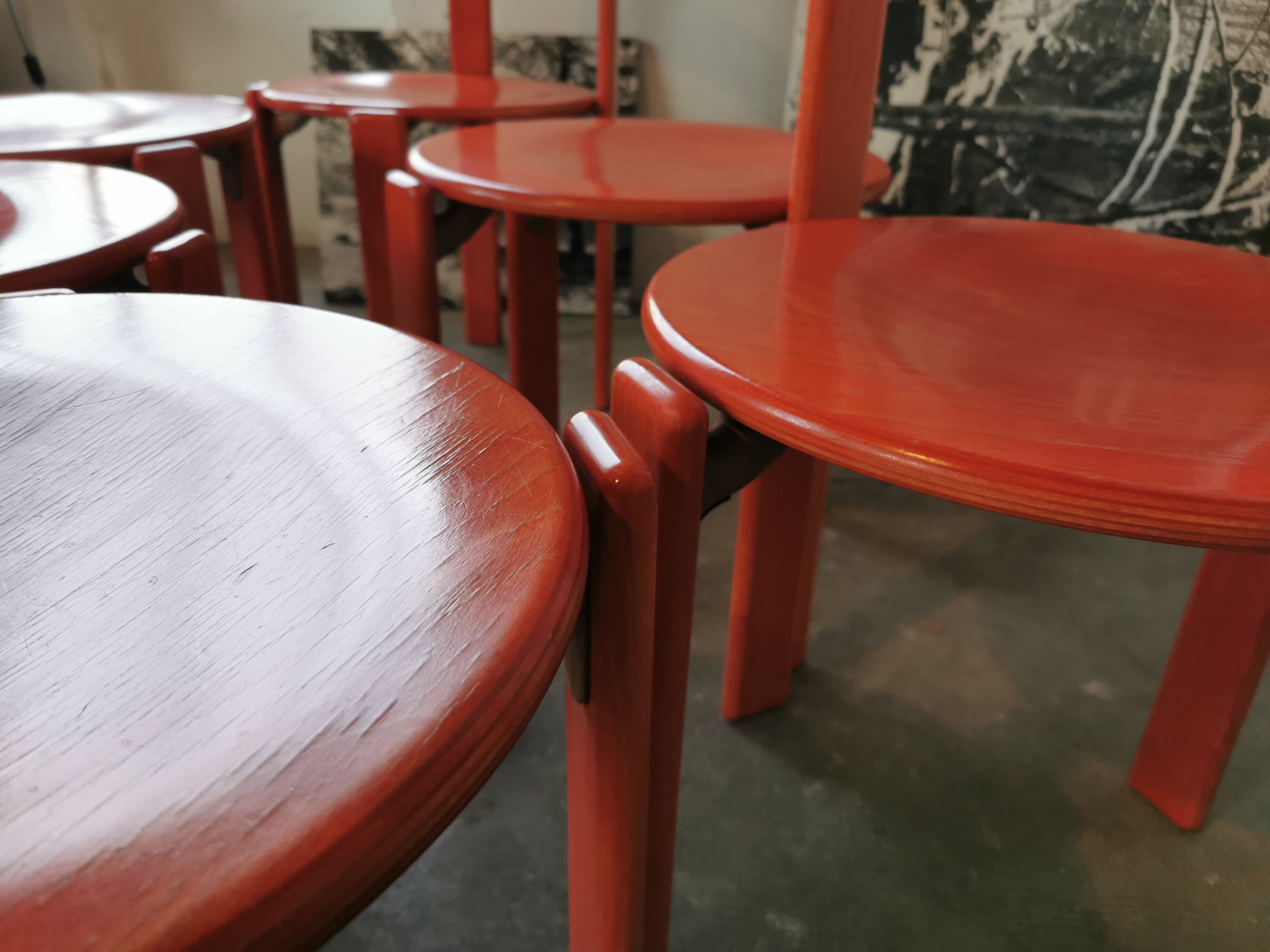 Set of 6 rey chairs by bruno rey for kusch and co