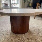 Travertine coffee table