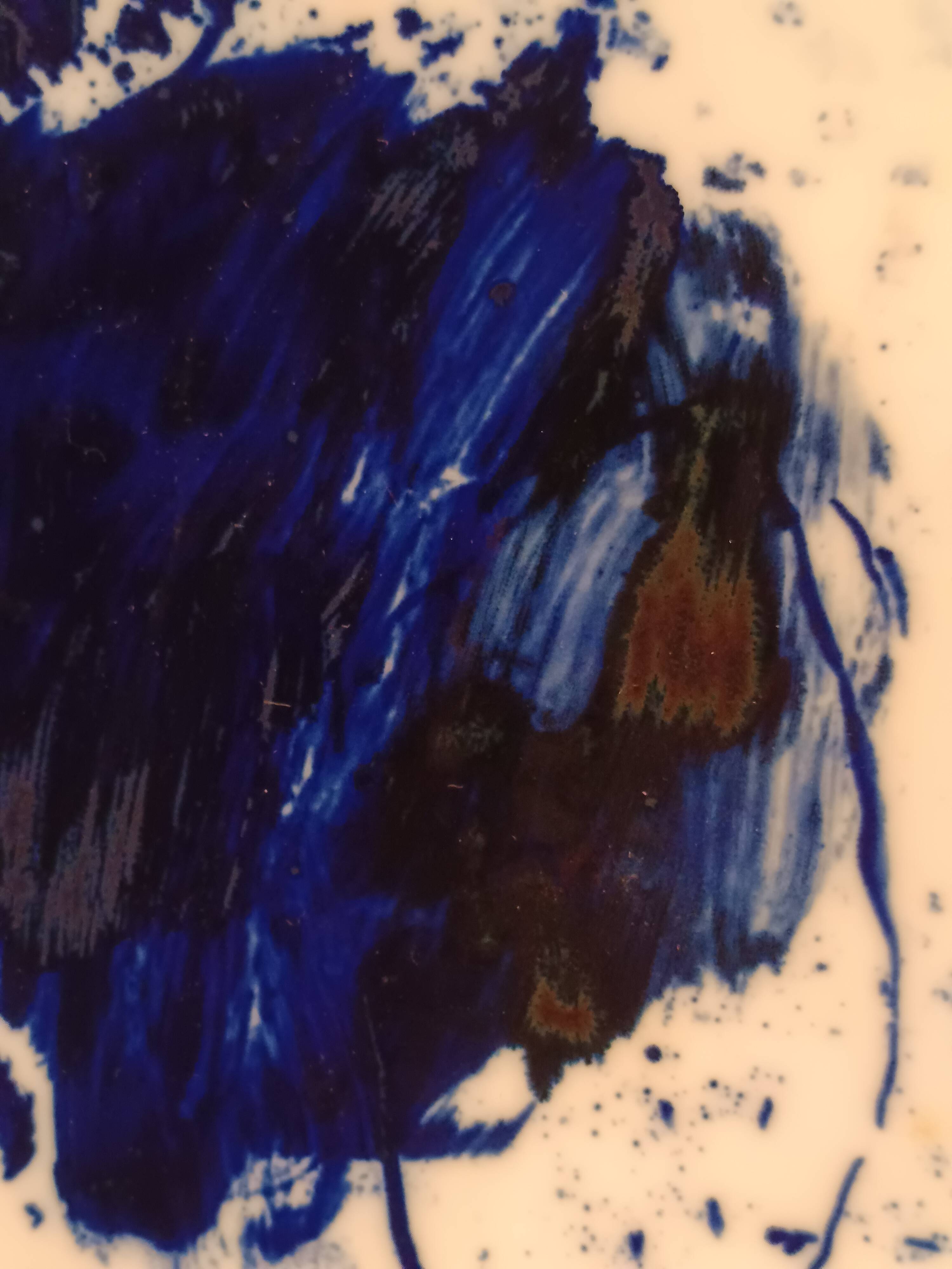 Art contemporain grand plat céramique signé Barbara Schroeder