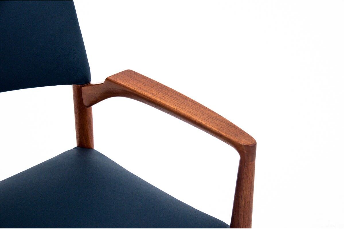 Fauteuil bleu, design danois, années 1960.