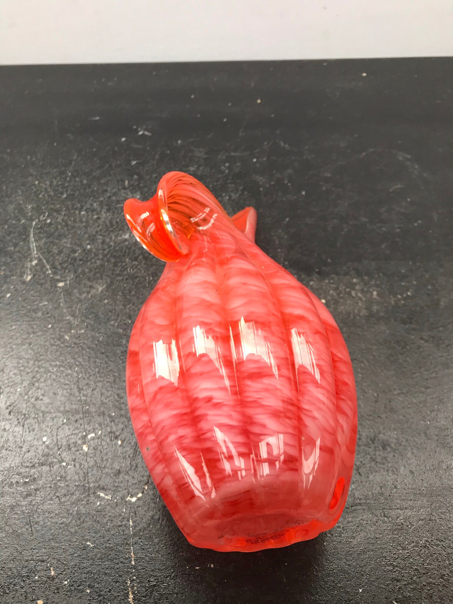 Former Murano glass multi-layered orange glass - vintage white