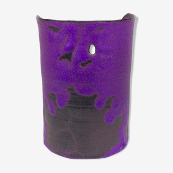 Vintage purple ceramic (hanging) candle holder