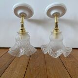 Pair of vintage tulip wall lights
