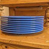 Ensemble de 9 assiettes plates par Geneviève Lethu