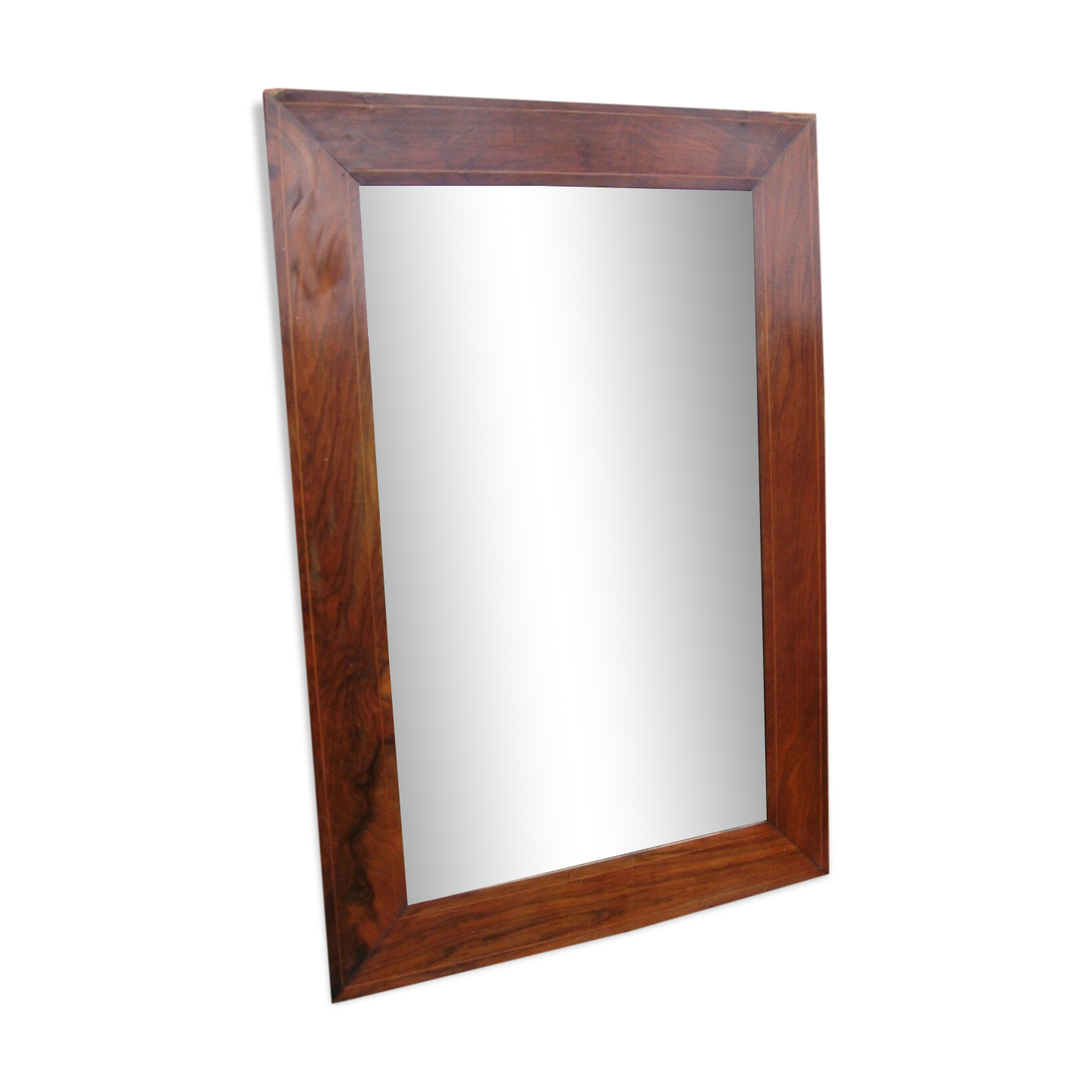 Mirror Louis-Philippe plated walnut and marquetry 69x47cm