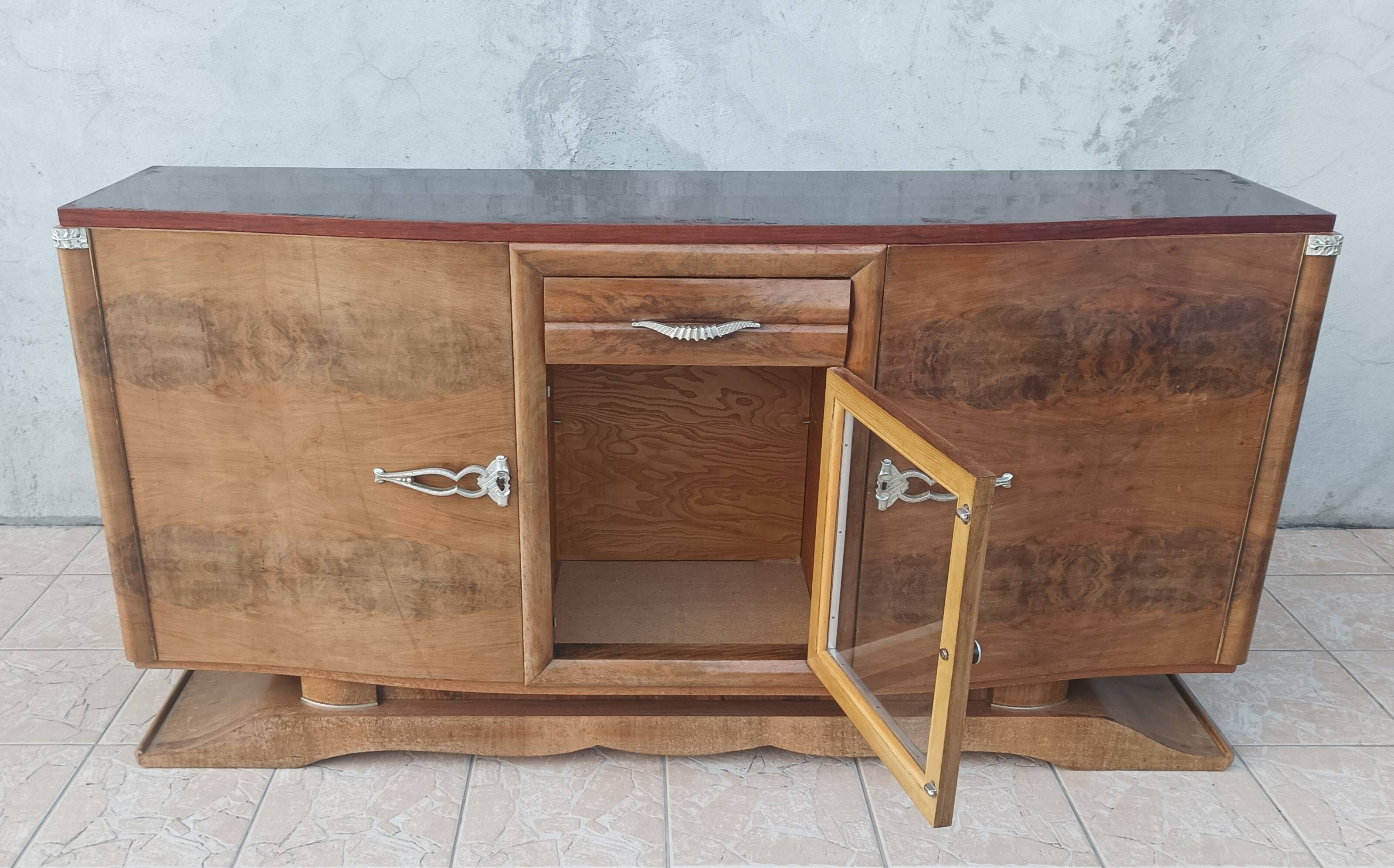 Art Deco sideboard in burr walnut