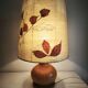 Herbarium lamp, turned wooden base, vintage bohemian