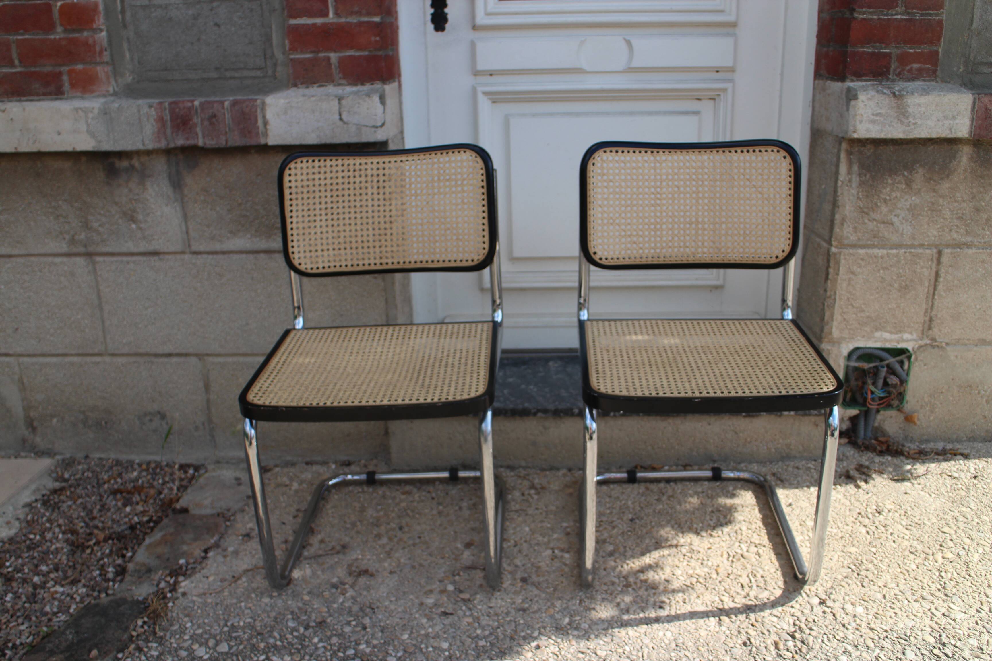 paire de chaises cesca marcel breuer made in italy