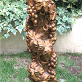 Wooden column in carved wood