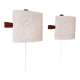 Pair of Scandinavian wall sconces in teak and plastic resin, 1960.