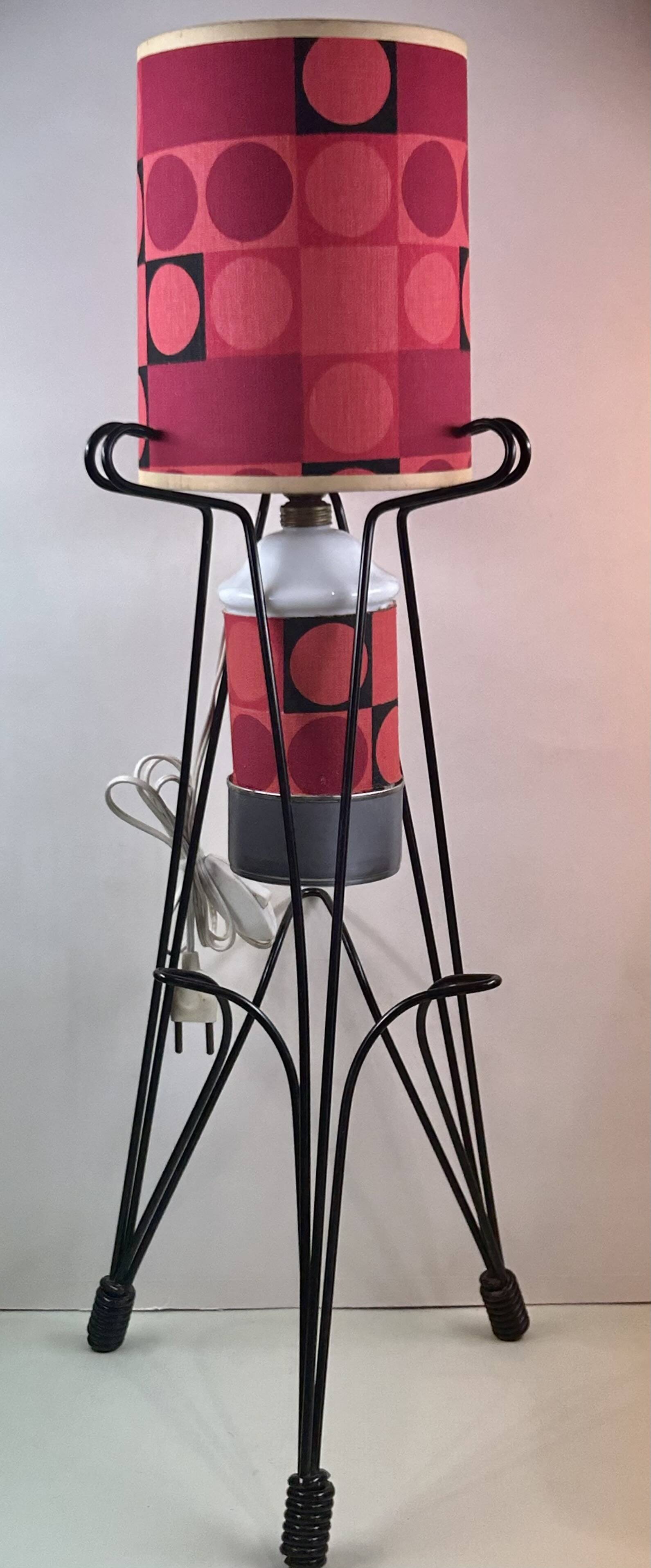 Rare tripod reading lamp Eiffel vintage design 50s/60s
