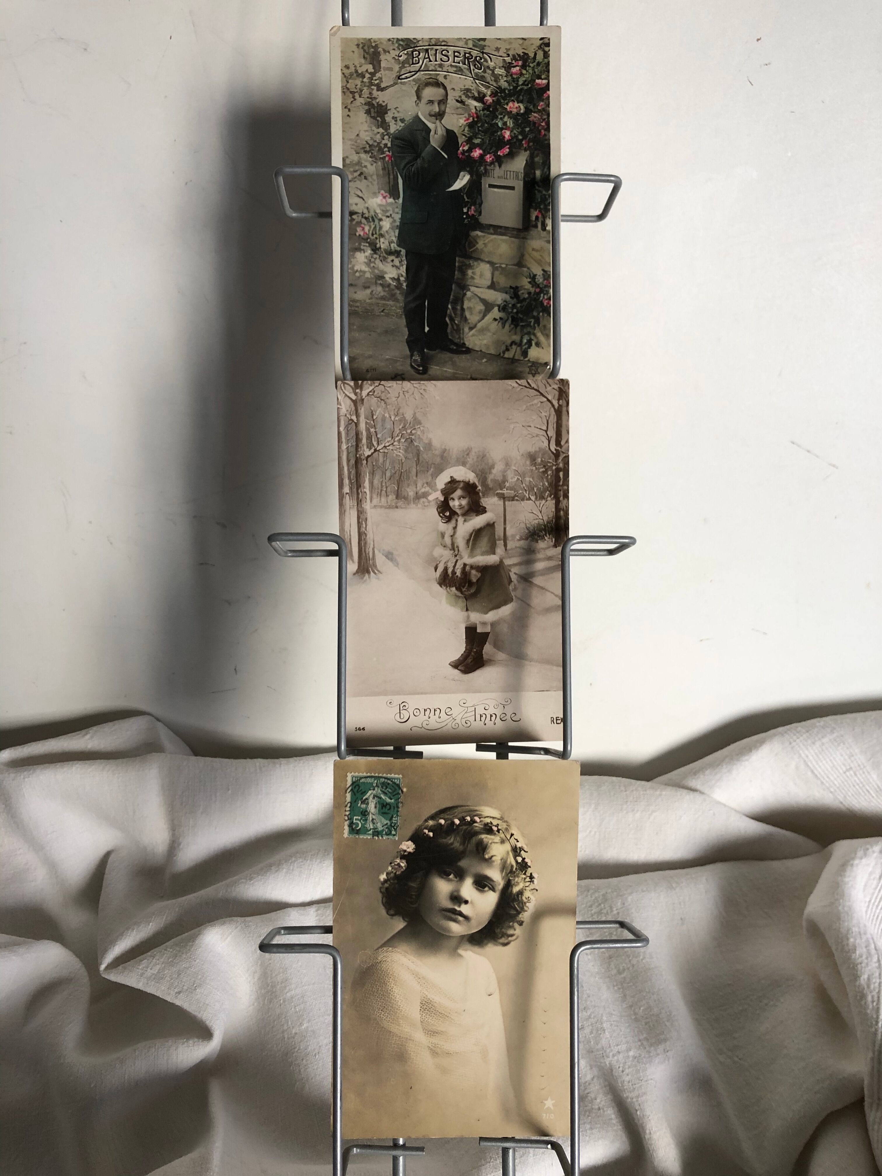 Postcards display, photos