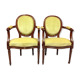 Pair of armchairs seats cabriolets medallions Louis XVI
