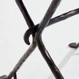 Garouste & Bonetti table d’appoint Isis fer forgé martelé signée 1987