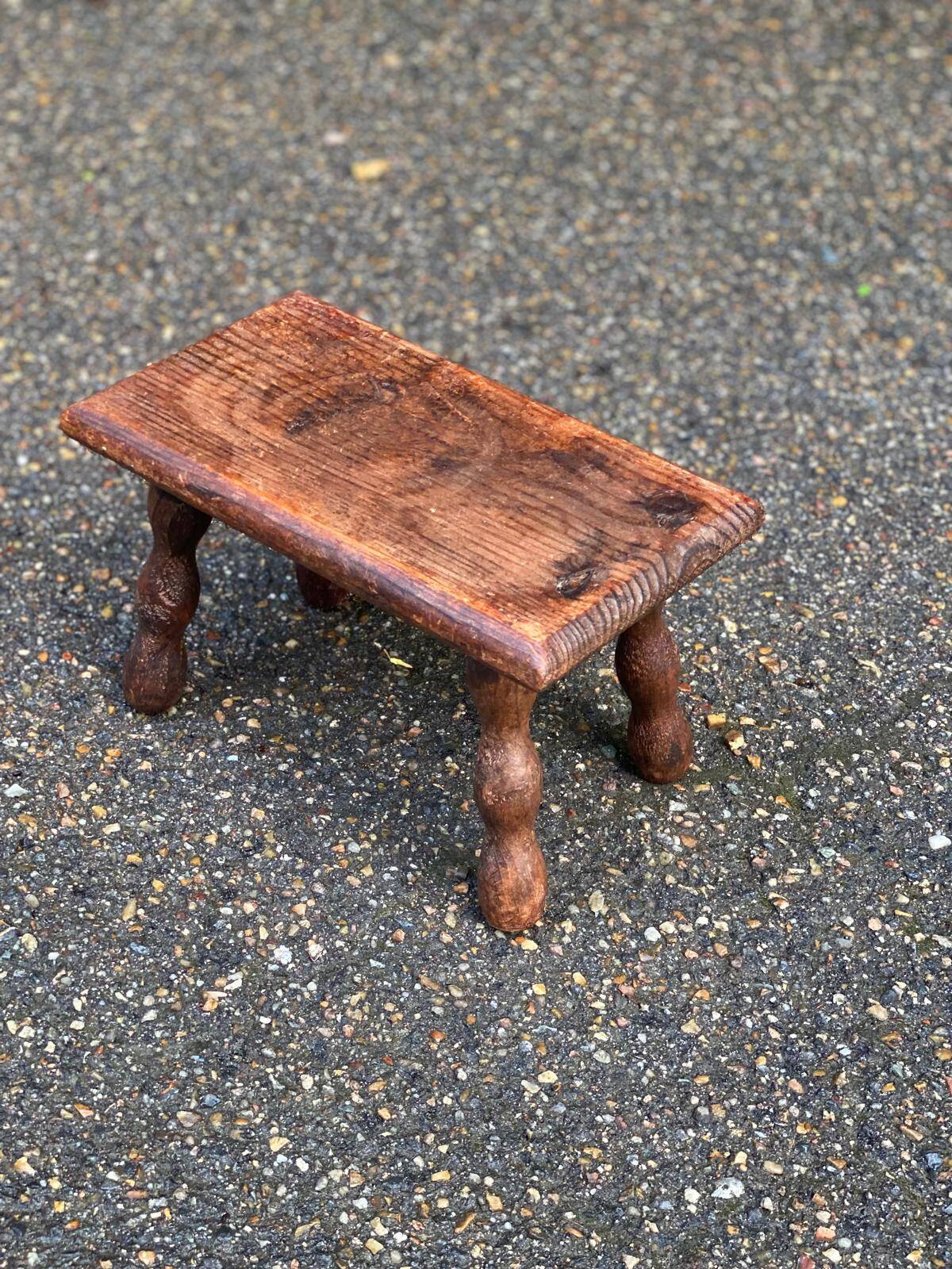 Vintage solid wood footrest stool