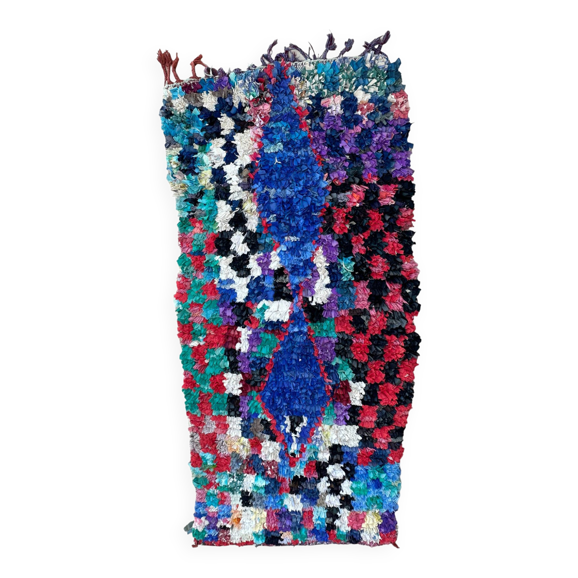 Tapis Marocain Boucherouite coloré - 92 x 183 cm