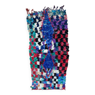 Colorful Boucherouite Moroccan rug - 92 x 183 cm