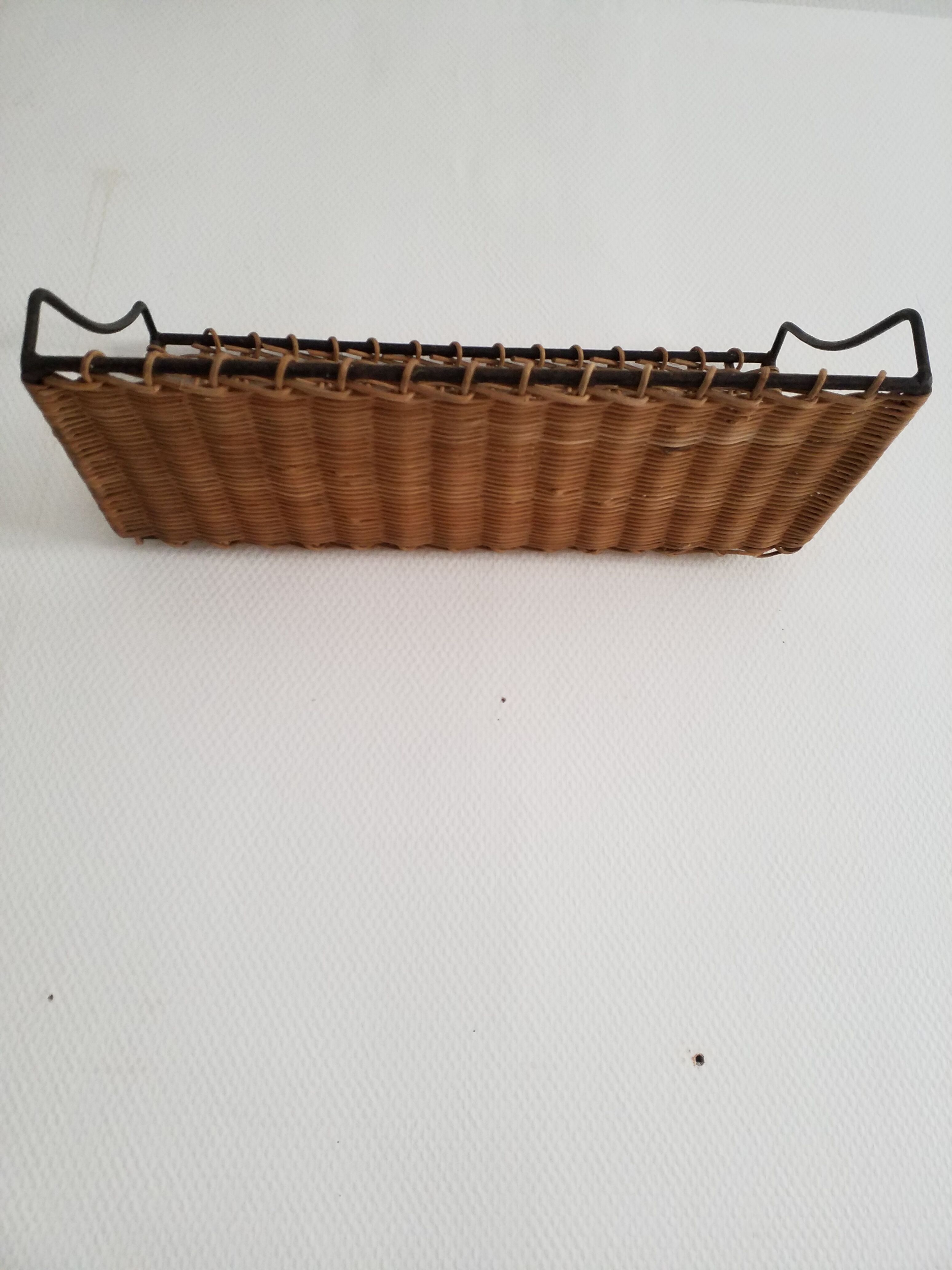Rattan wall shelf