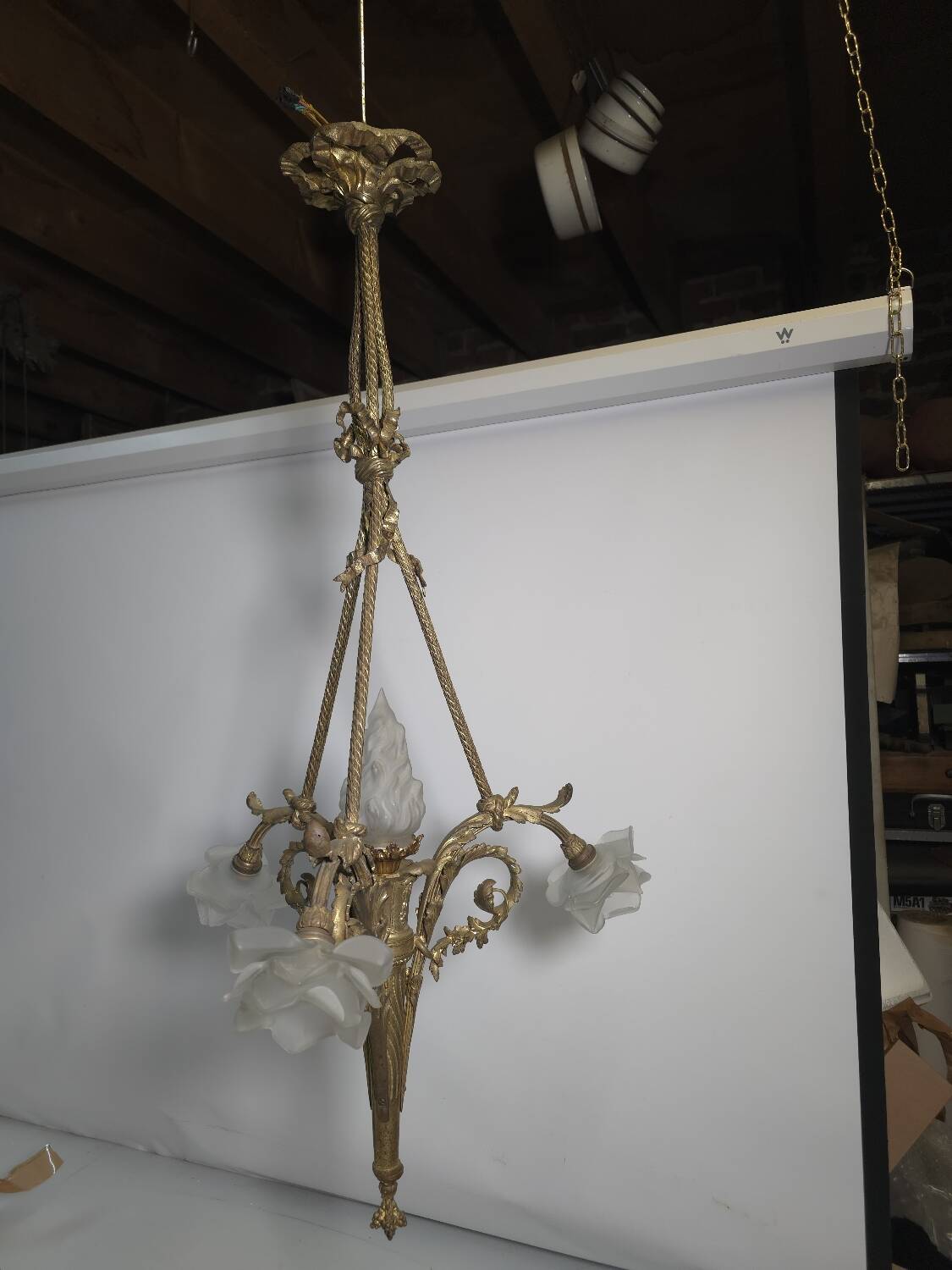 Antique bronze chandelier in Louis XV style