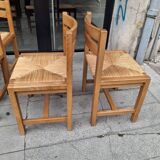 Set of four regaining chairs in elm. 1970