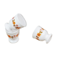 Lot de 3 coquetiers vintage motifs fleurs oranges