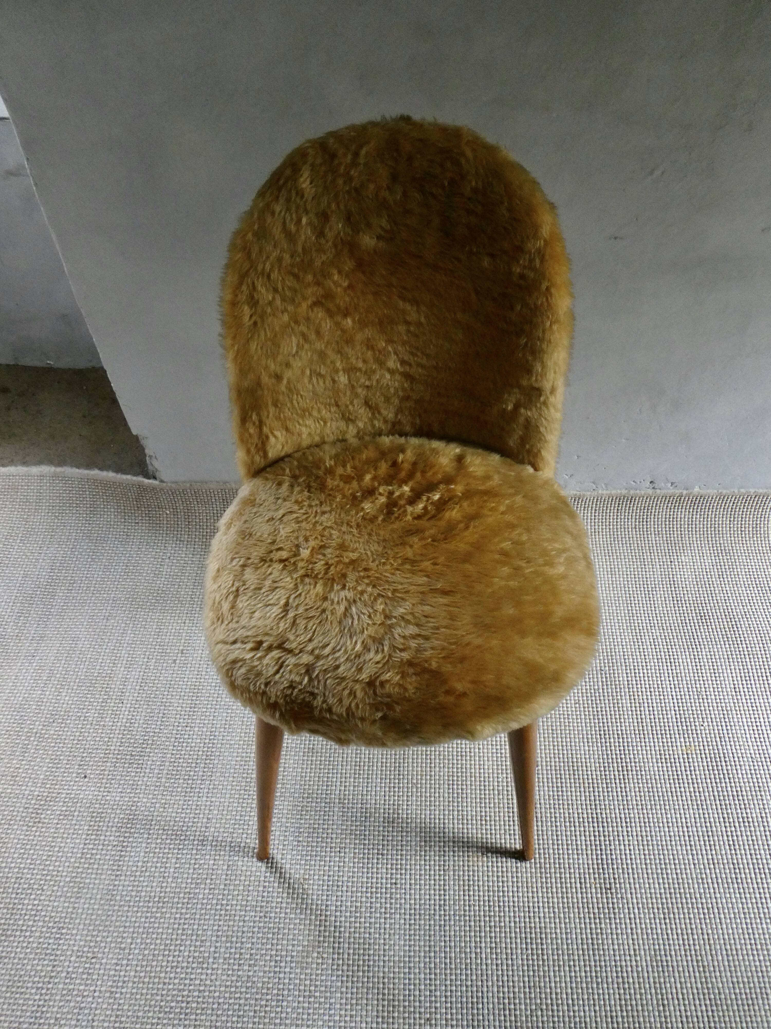 Bronzed moumoute chair from the 60s