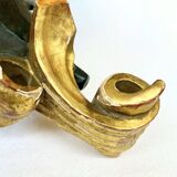 Wall-mounted console in painted gold wood