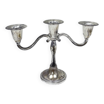 Silver-plated three-arm candelabra by I.P. ON ZINC, England, 1960s.
