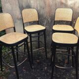 4 Stools or bar chairs, Thonet model 811 by Hoffmann