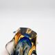 Murano Sommerso Vase Sculpture Chambord Model Blue Amber 26cm
