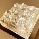 Sculptural Wall Lamp Vintage 60s, Glass and Chrome